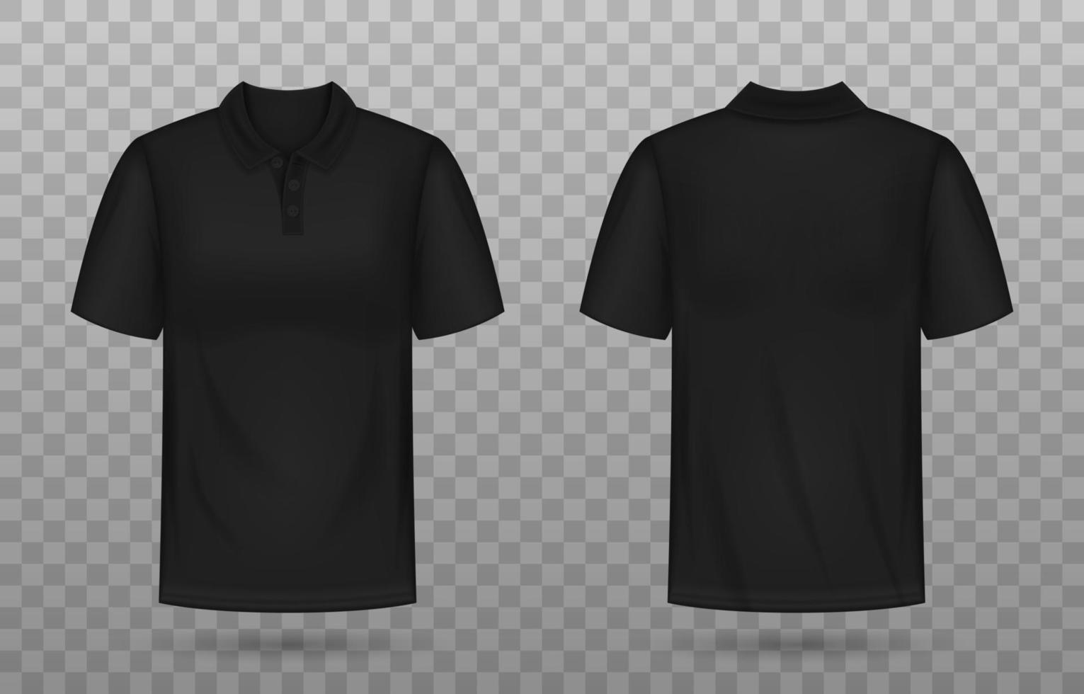 3d svart polo shirts attrapp vektor