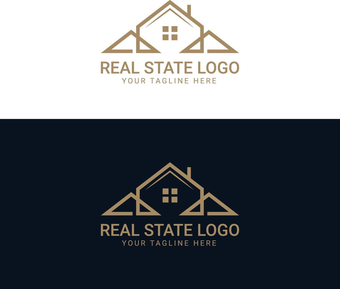 schwarz und Gold Farbe korporativ Logo Design zum echt Nachlass mit geometrisch Formen vektor