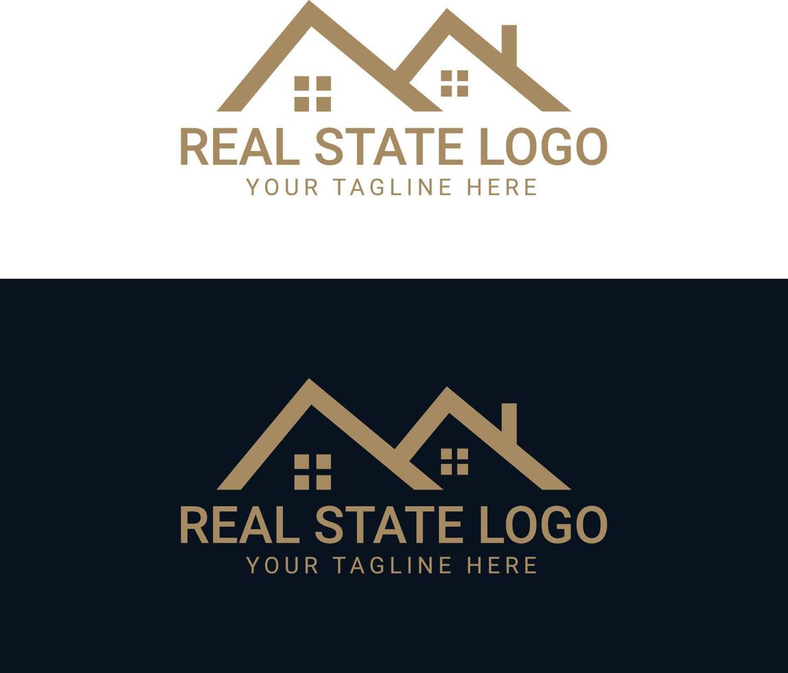 schwarz und Gold Farbe korporativ Logo Design zum echt Nachlass mit geometrisch Formen vektor