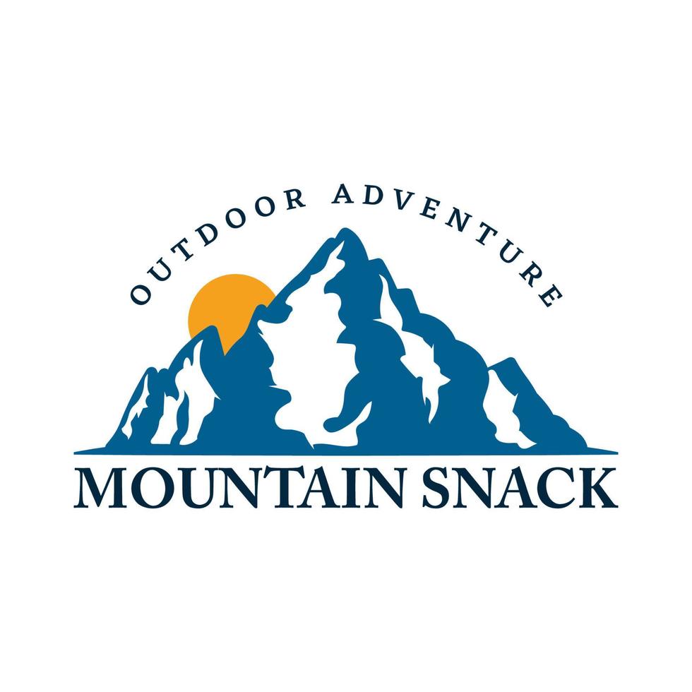 Berg Snack draussen Abenteuer Vektor Logo