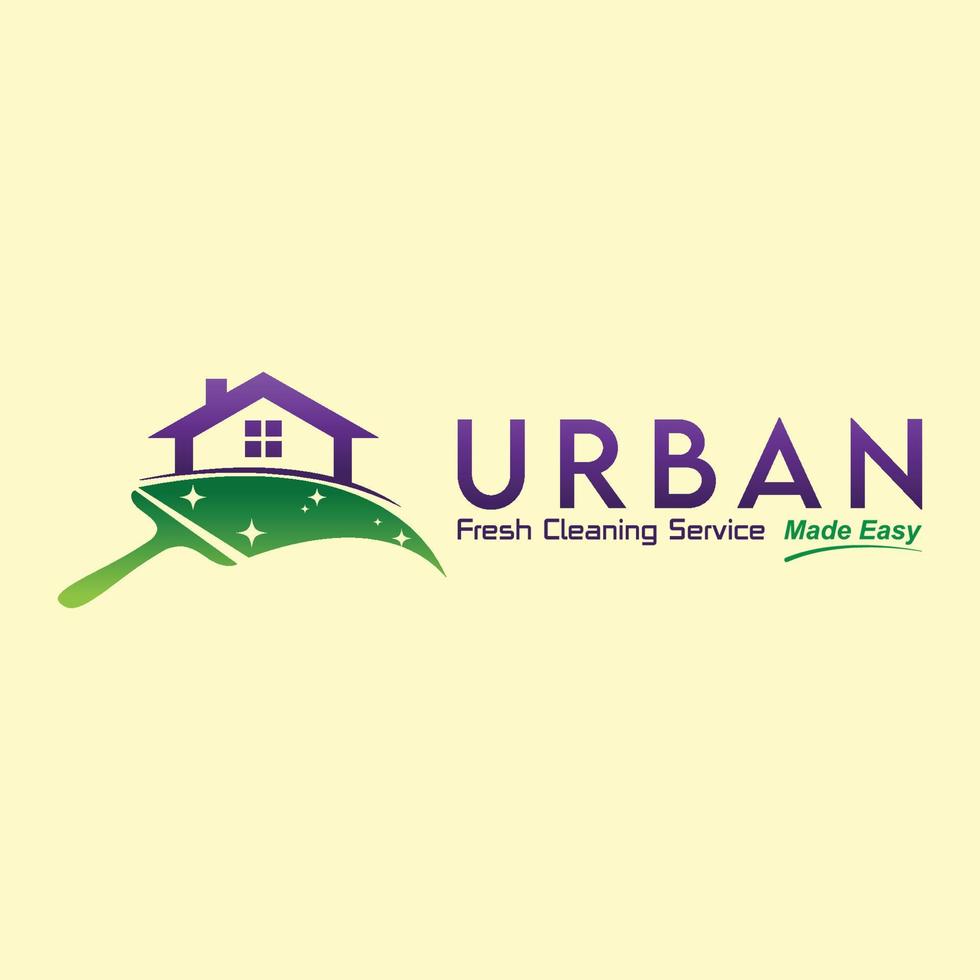 urban färsk rengöring logotyp design vektor
