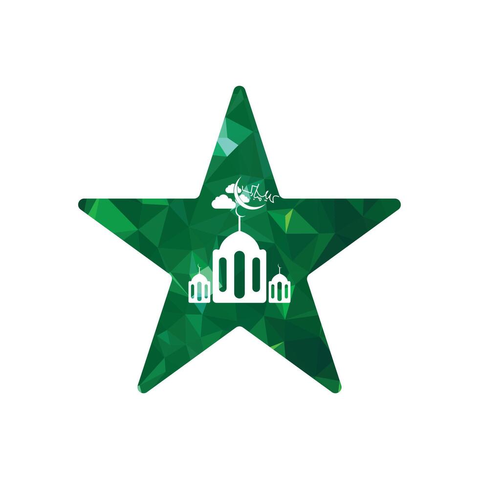 eid Mubarak Star Moschee Symbol Vektor Logo Design Vorlage. geeignet zum Islam, Arabisch, indisch, usw.