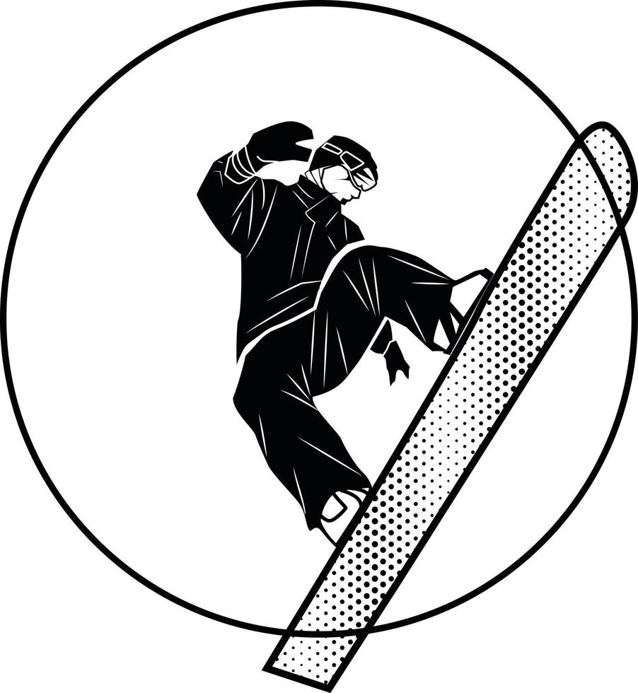 Illustration von ein Snowboarder vektor