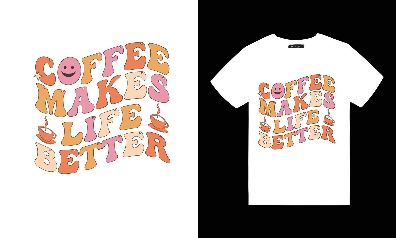 Typografie Kaffee t Hemd Design kostenlos Vektor