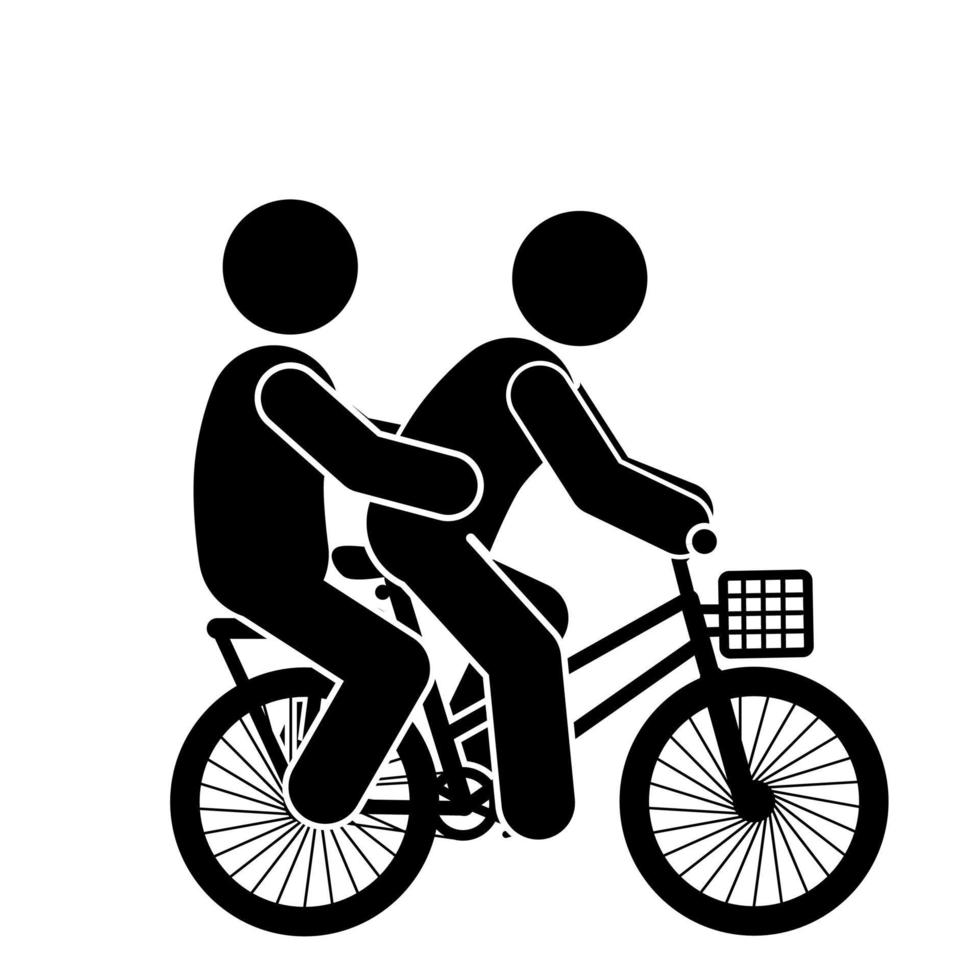 Illustration von Menschen Reiten Fahrräder, Menschen Radfahren vektor