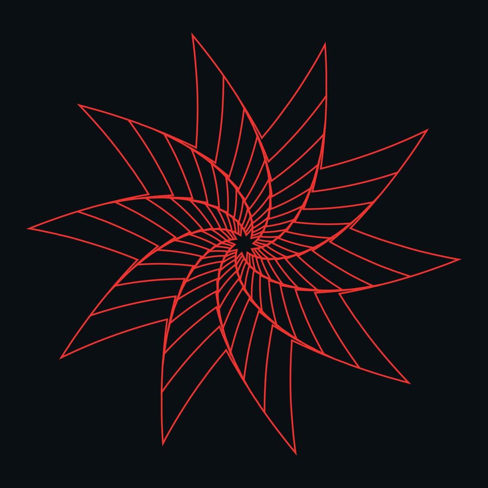 abstrakt röd blomma bakgrund med spiral vektor