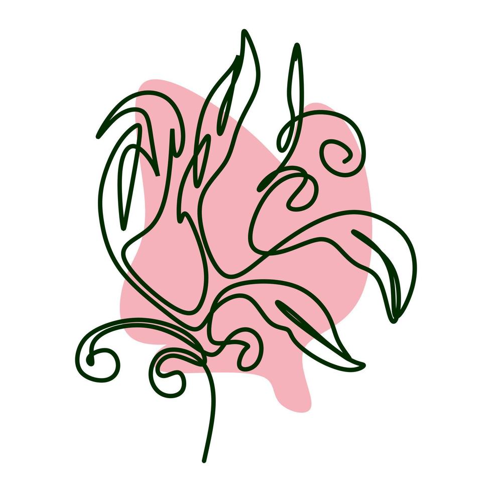 Blume Linie Kunst Vektor Illustration. kontinuierlich einer einfach Single Linie Zeichnung Hand gezeichnet botanisch Element.