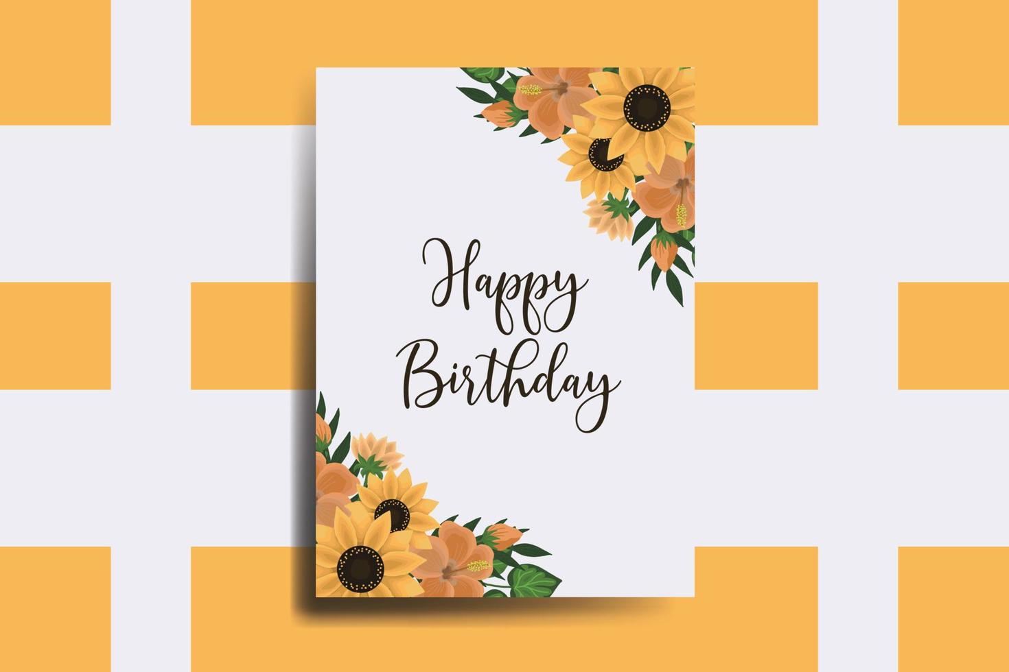 Gruß Karte Geburtstag Karte Digital Aquarell Hand gezeichnet Sonnenblume Design Vorlage vektor