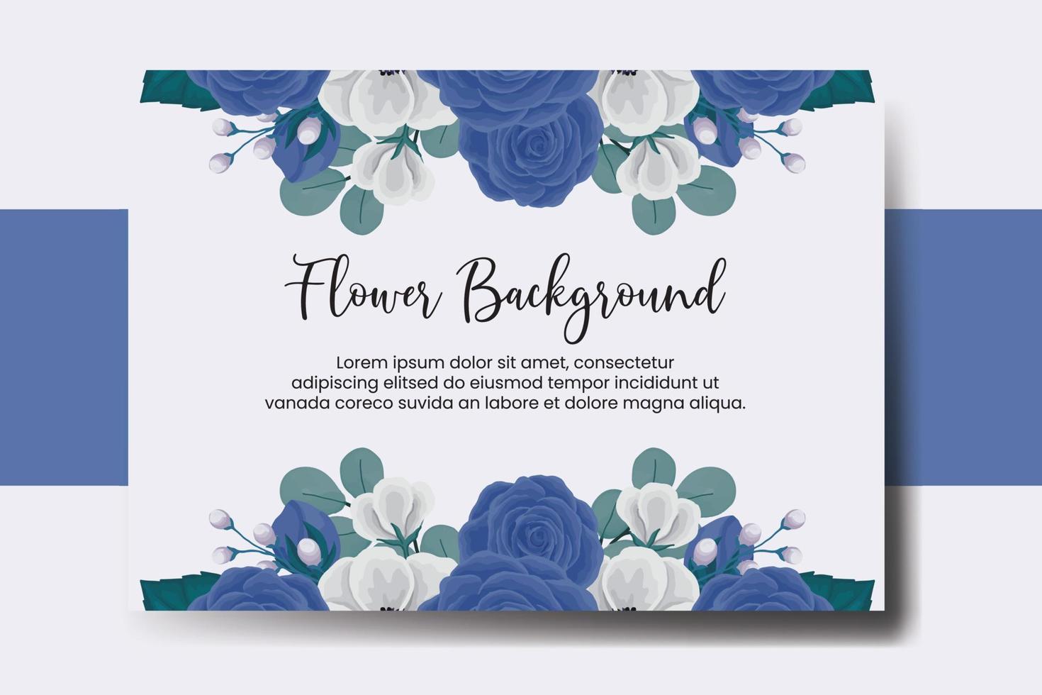 Hochzeit Banner Blume Hintergrund, Digital Aquarell Hand gezeichnet Blau Rose Blume Design Vorlage vektor