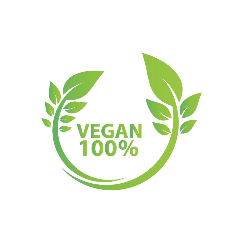 vegane Ikone Bioökologie Bio, Logos Etikett Tag grünes Blatt vektor