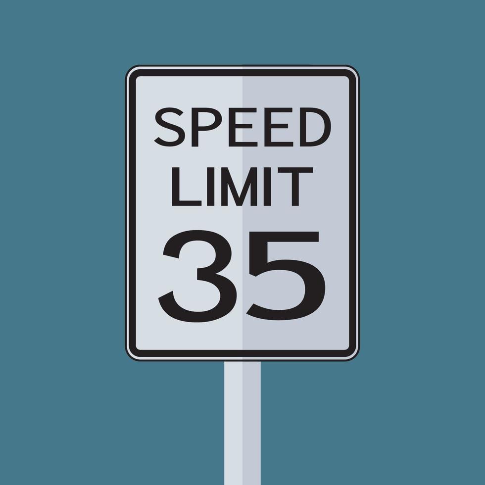 usa vägtrafik transport tecken hastighetsgräns 35 vektor