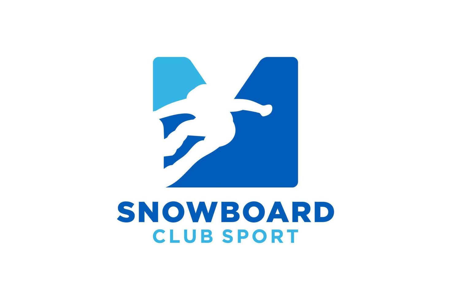 Vektor Initialen Brief m mit Snowboard kreativ geometrisch modern Logo Design.