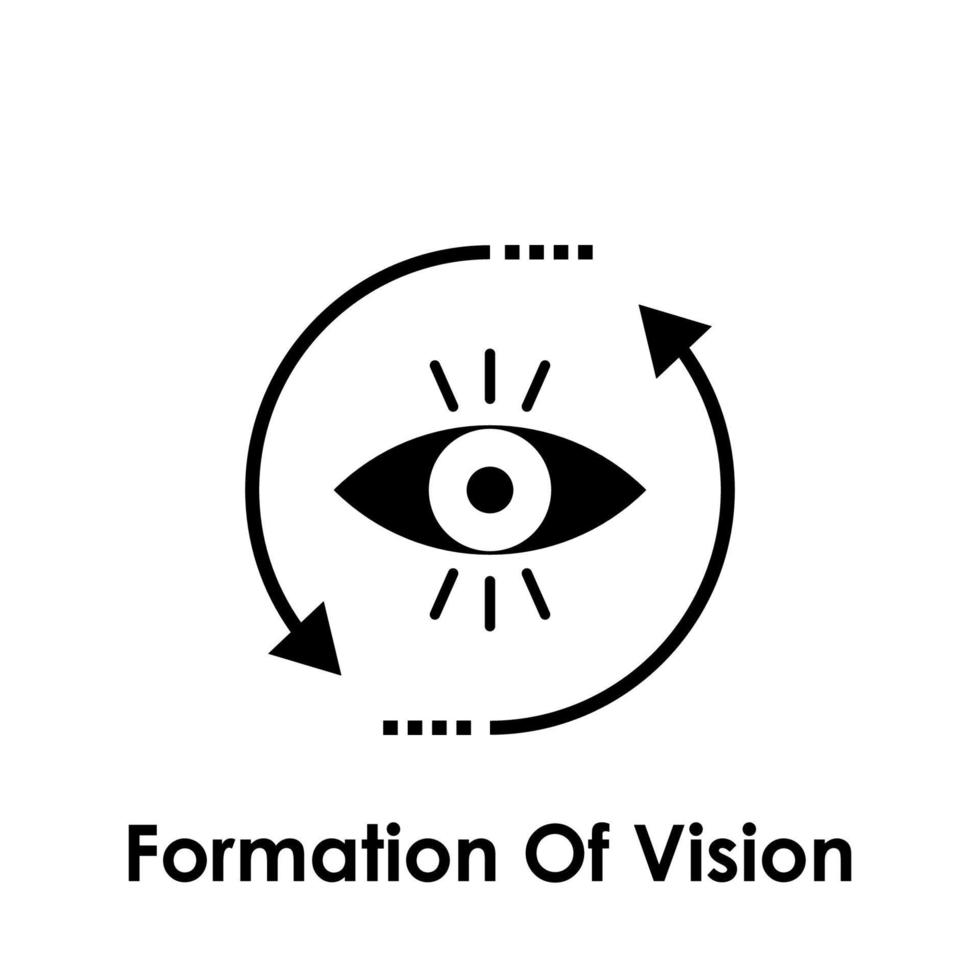 Auge, Kreis, Pfeil, Formation von Vision Vektor Symbol Illustration