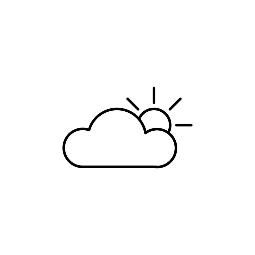 das Sonne hinter das Wolken Vektor Symbol Illustration