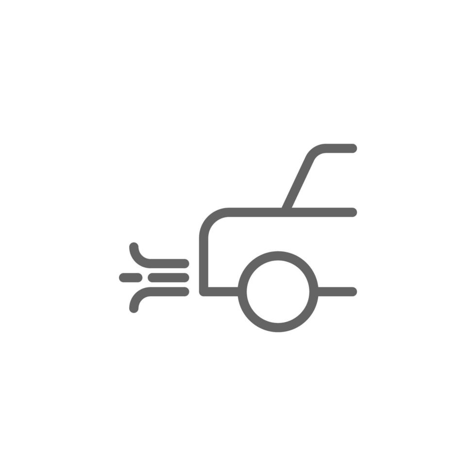 Auto, Rauch Linie Vektor Symbol Illustration