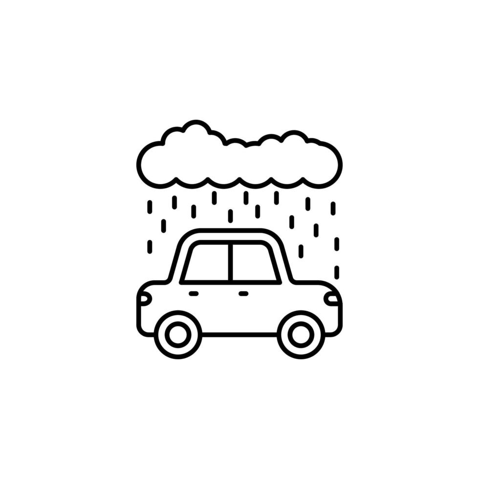 Regen Auto Autowäsche Wolke Vektor Symbol Illustration