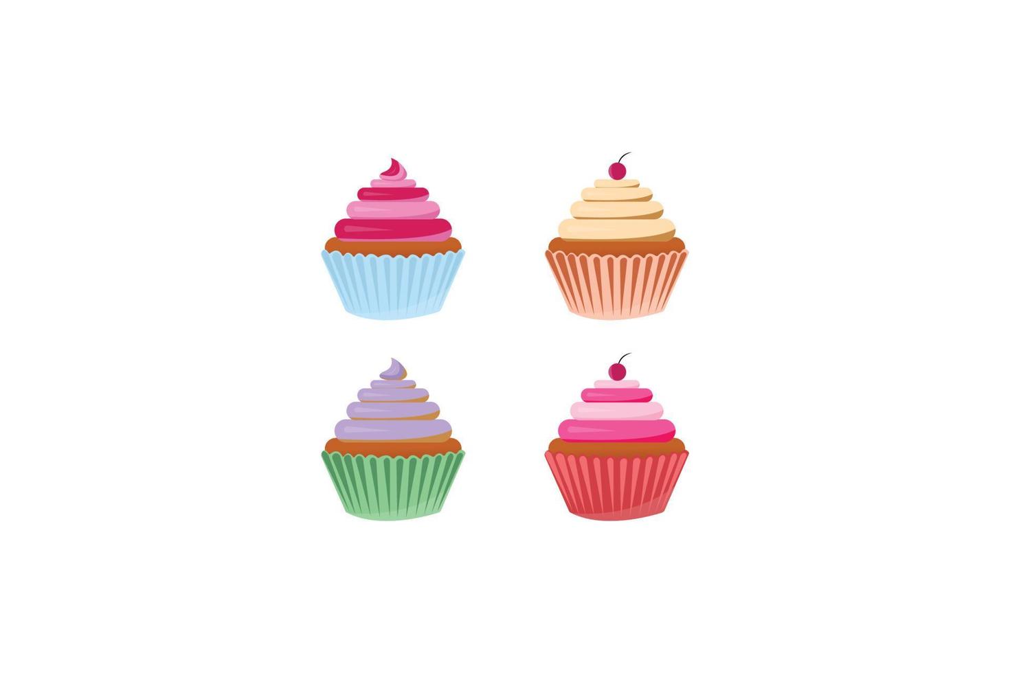 kostenlos Vektor hell realistisch Cupcakes Illustration