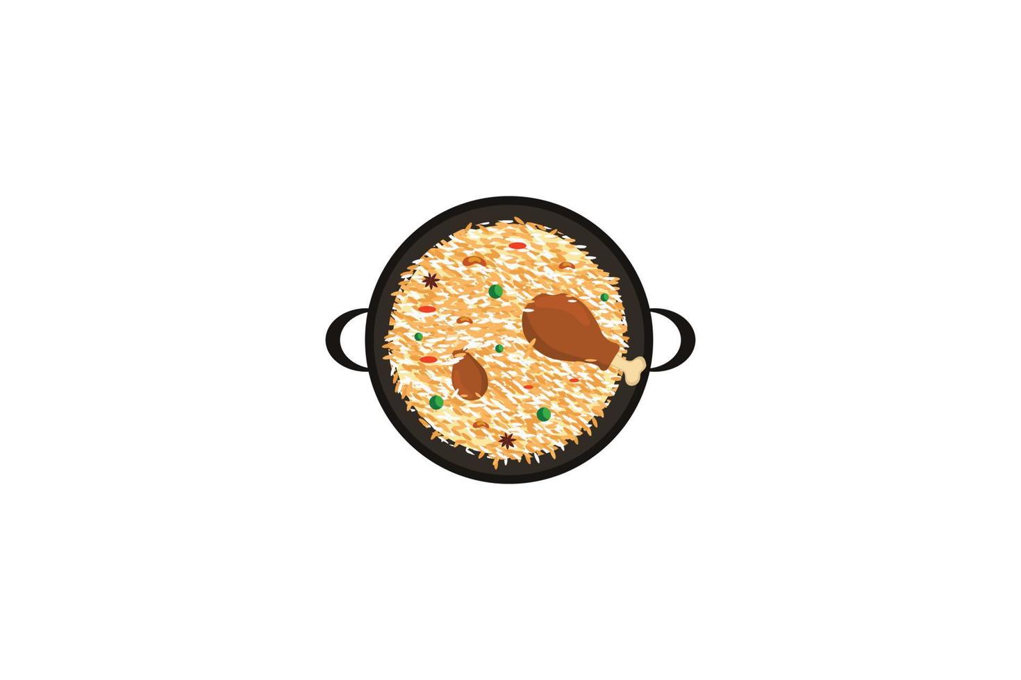 Vektor Illustration von Hähnchen Biryani