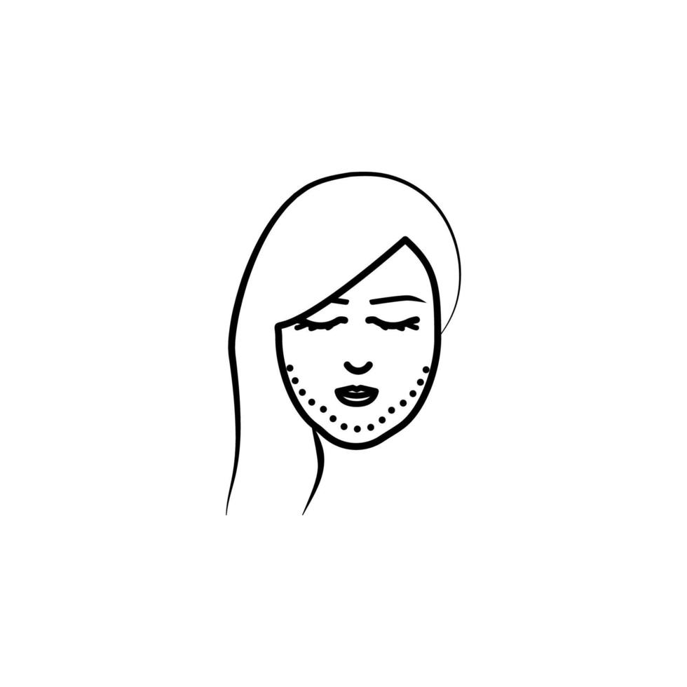 kvinna, kirurgi, käke vektor ikon illustration