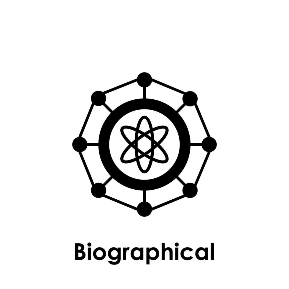 Atom, biografisch Vektor Symbol Illustration