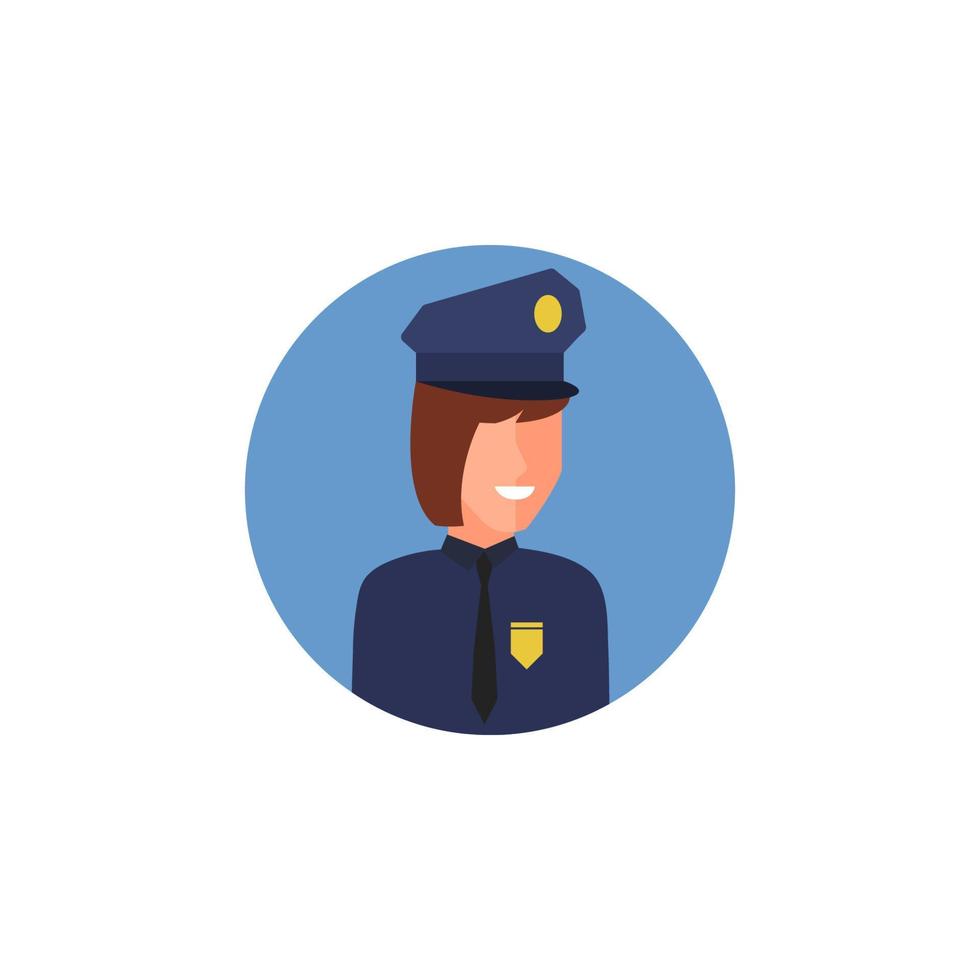 farbig Benutzerbild von Polizei Frau Vektor Symbol Illustration