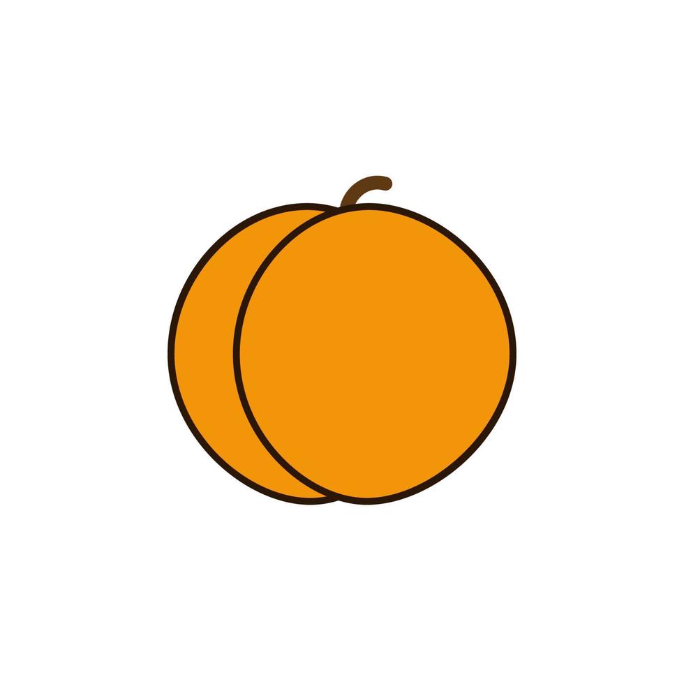 aprikos färgad vektor ikon illustration