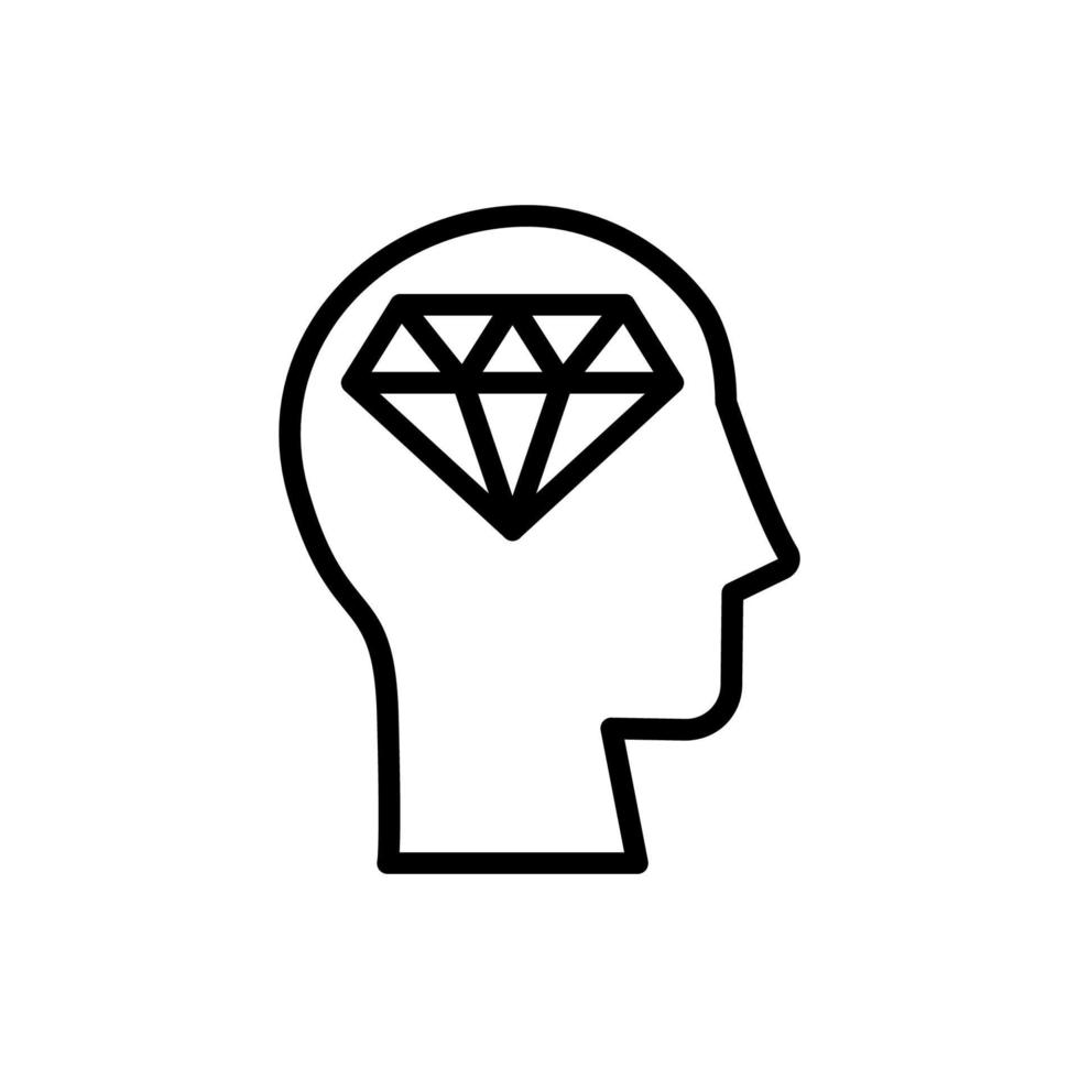 huvud diamant vektor ikon illustration