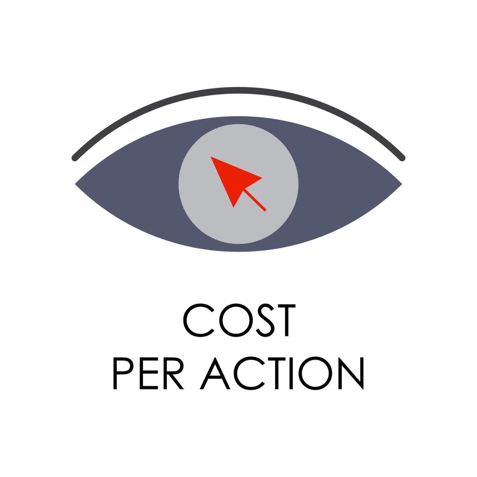 farbig Kosten pro Aktion Vektor Symbol Illustration