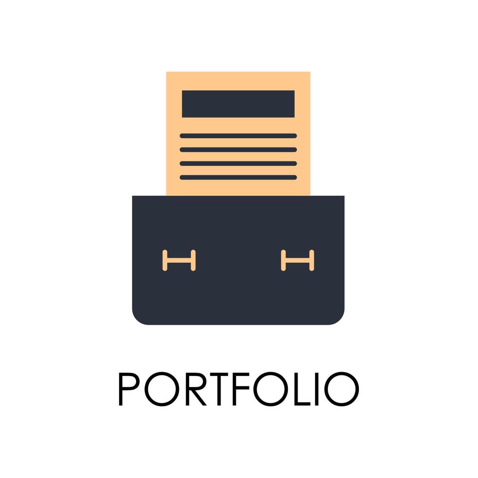 farbig Portfolio Vektor Symbol Illustration