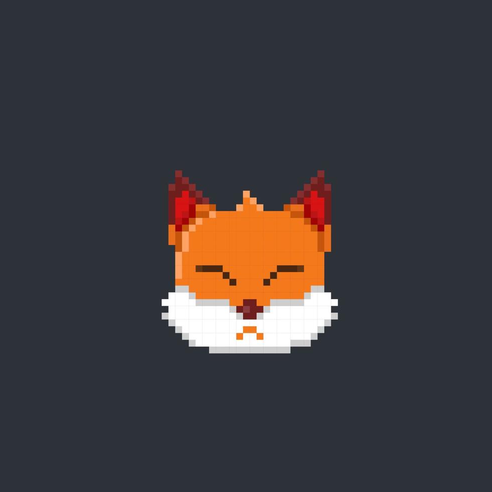 süß Fuchs Kopf im Pixel Kunst Stil vektor