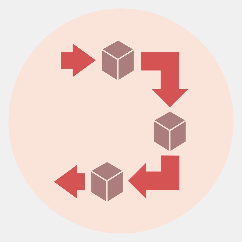 ikon använda sig av fifo systemet. förpackning symbol element. ikoner i Färg para stil. Bra för grafik, affischer, logotyp, produkt förpackning, tecken, expedition, etc. vektor