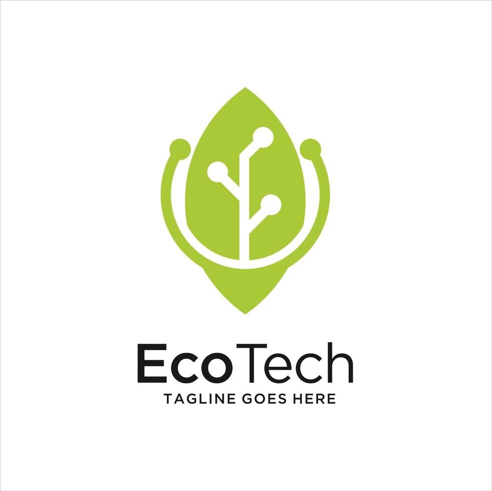 Öko Technik Logo Vorlage Design Vektor, Emblem, Design Konzept, kreativ Symbol, Symbol vektor