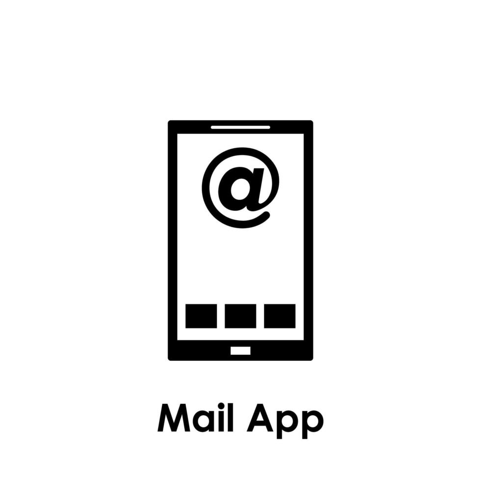 post app, e-post, smartphone vektor ikon illustration