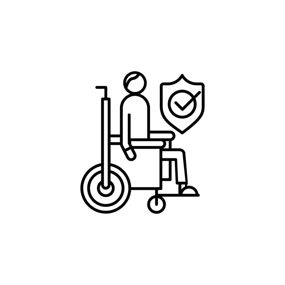 försäkring, skydd, handikapp vektor ikon illustration