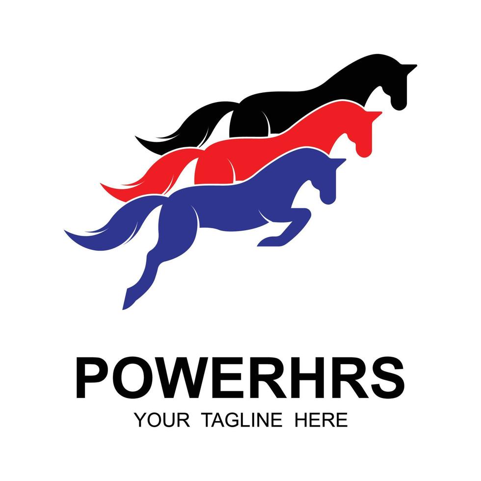 elegant häst ikon kunglig hingst logotyp med slogan mall vektor