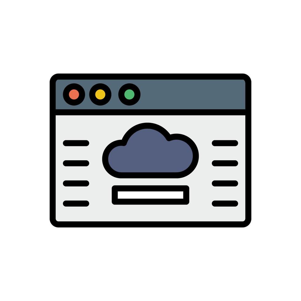 Browser, Netz Grundstück, Wolke Vektor Symbol Illustration