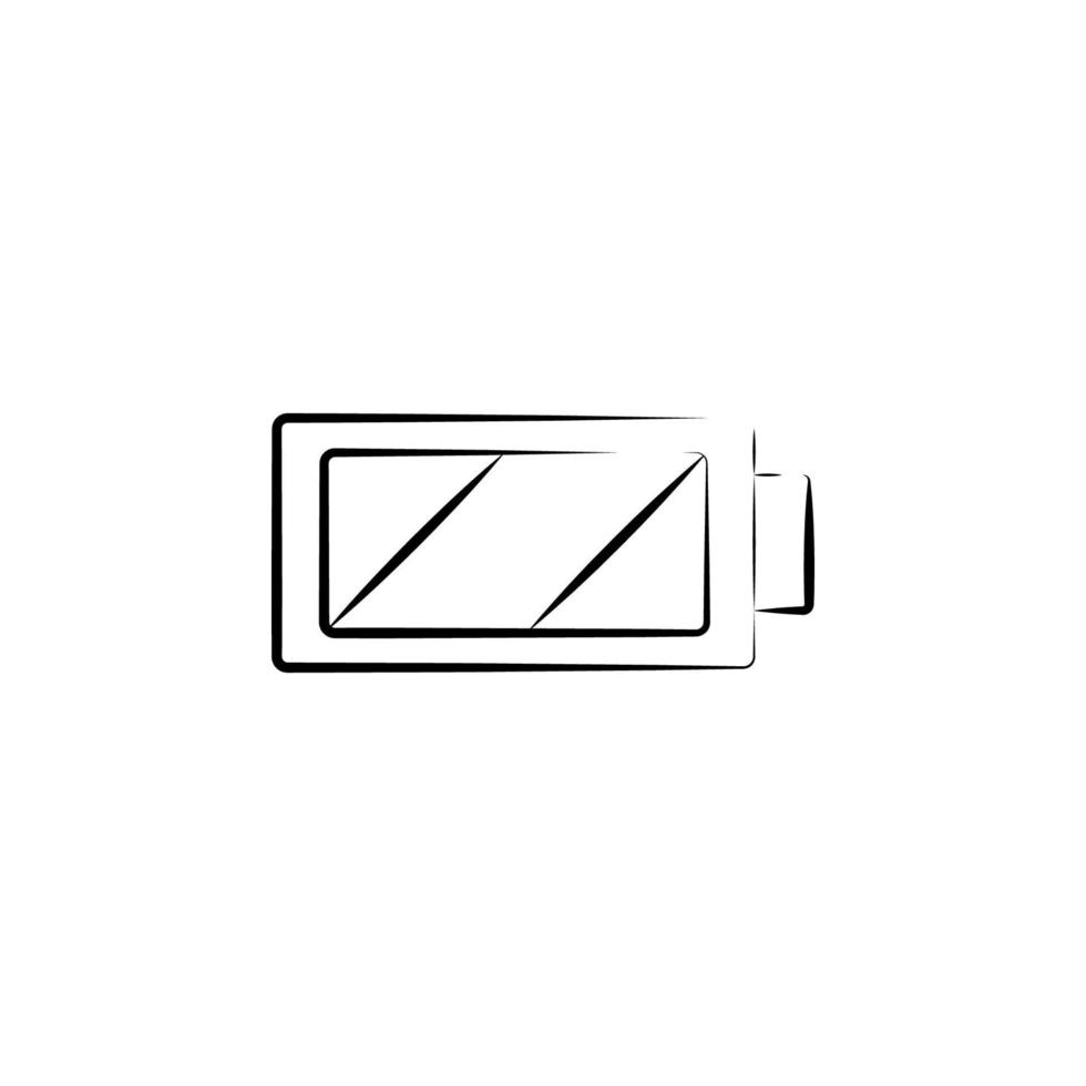 Batterie Kennzeichen outine Logo Stil Vektor Symbol Illustration