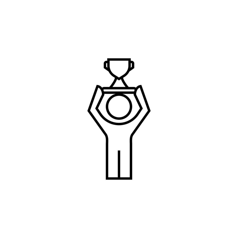 Mitarbeiter von das Jahr Linie Vektor Symbol Illustration