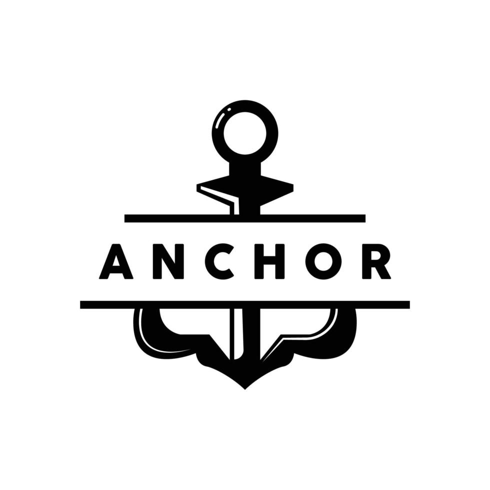 Anker Logo, Ozean Schiff Vektor, einfach minimalistisch Design, Anker Symbol, spartanisch, Ozean, Symbol Vorlage Illustration vektor