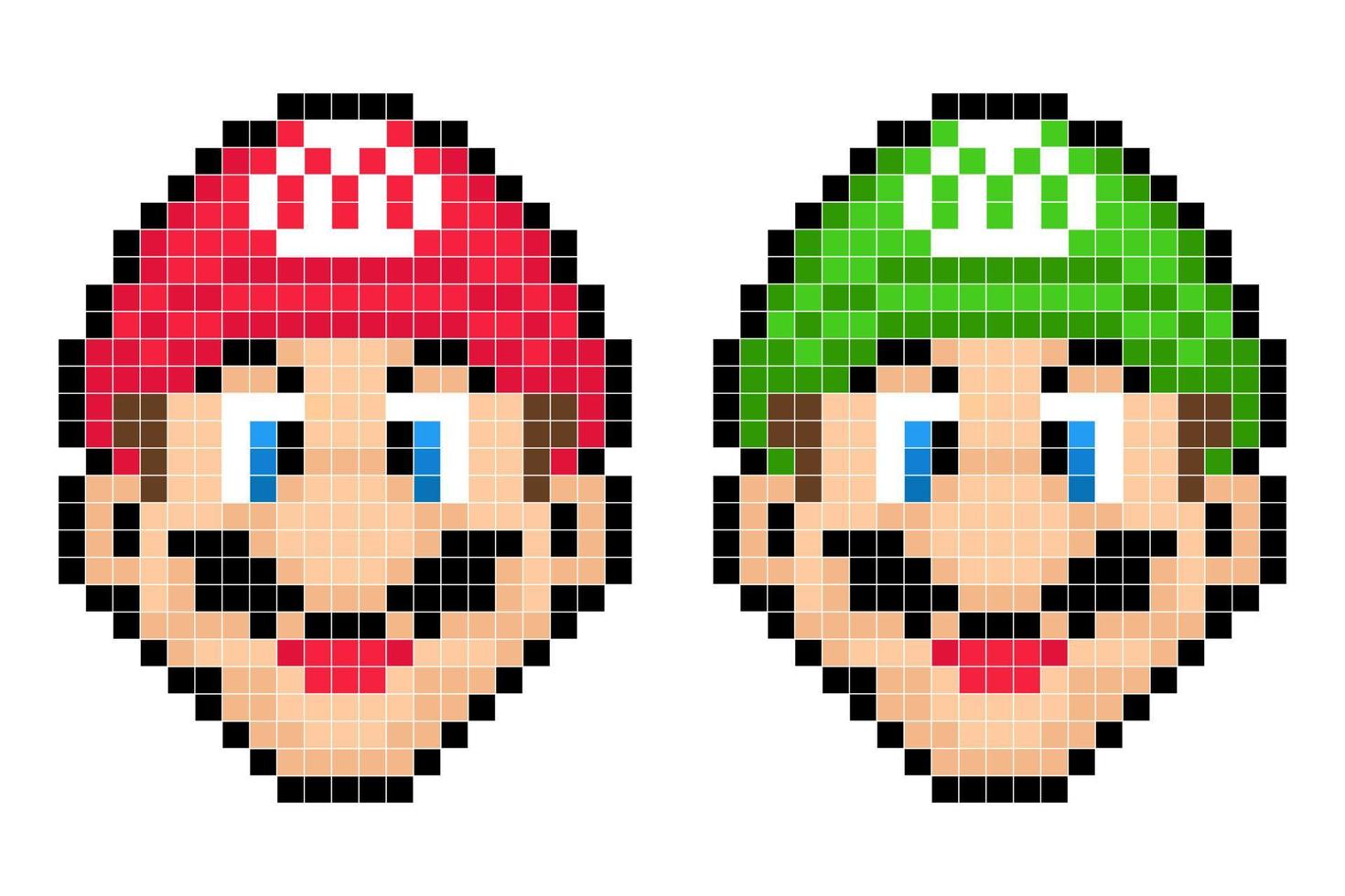 super Mario bröder pixel konst vektor illustration. Mario ikon. 90s spel