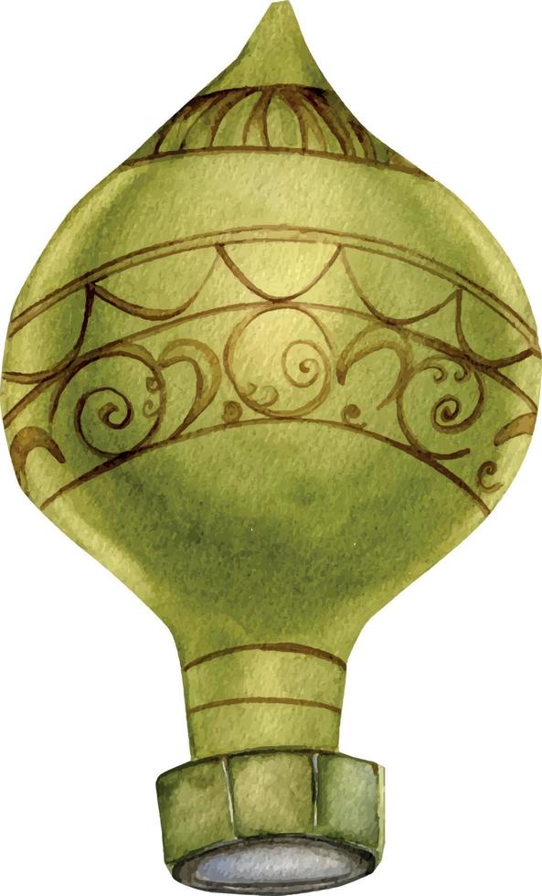 först varm luft ballong årgång stil vattenfärg illustration isolerat vektor