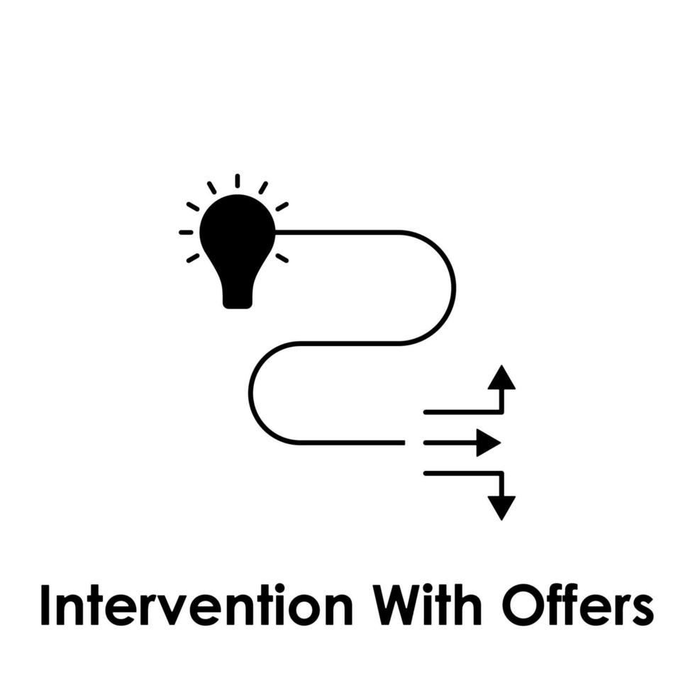 Glödlampa, riktning, intervention med erbjudanden vektor ikon illustration