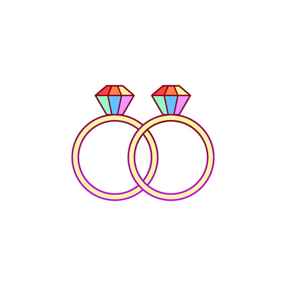 Engagement, Ringe, Stolz Vektor Symbol Illustration