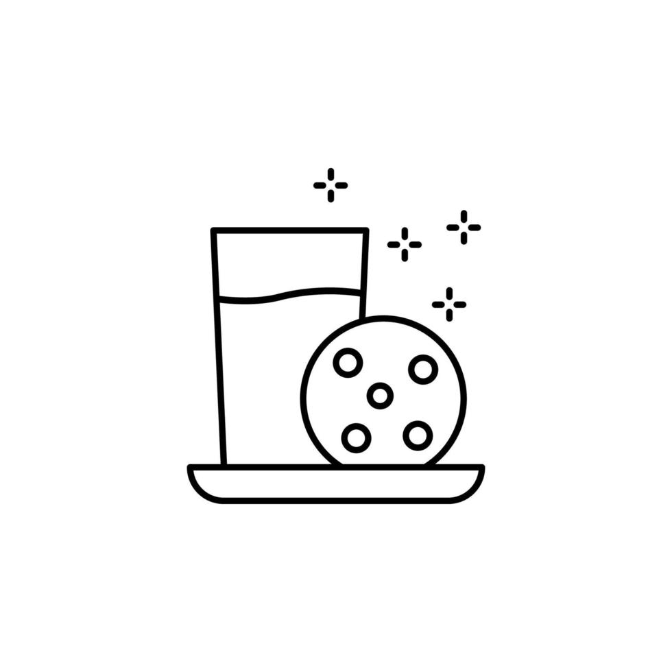 Milch, Plätzchen Vektor Symbol Illustration