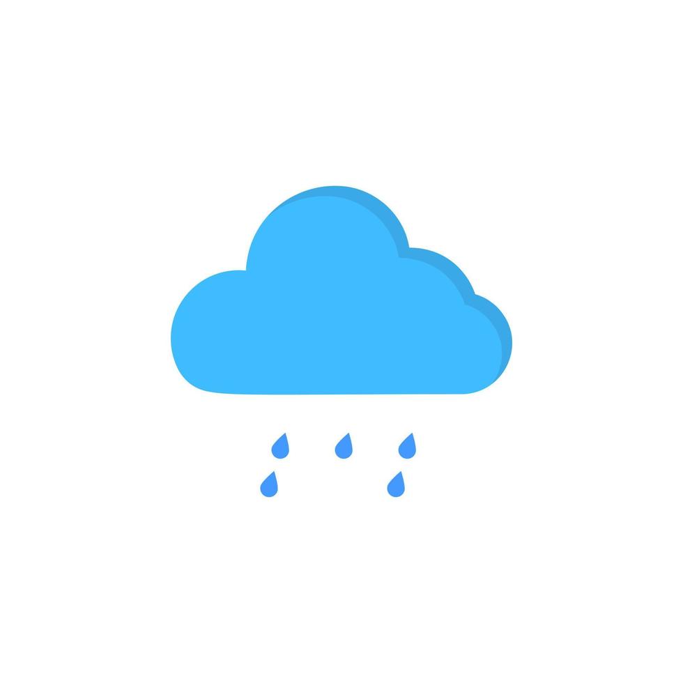 moln ljus regn droppar vektor ikon illustration