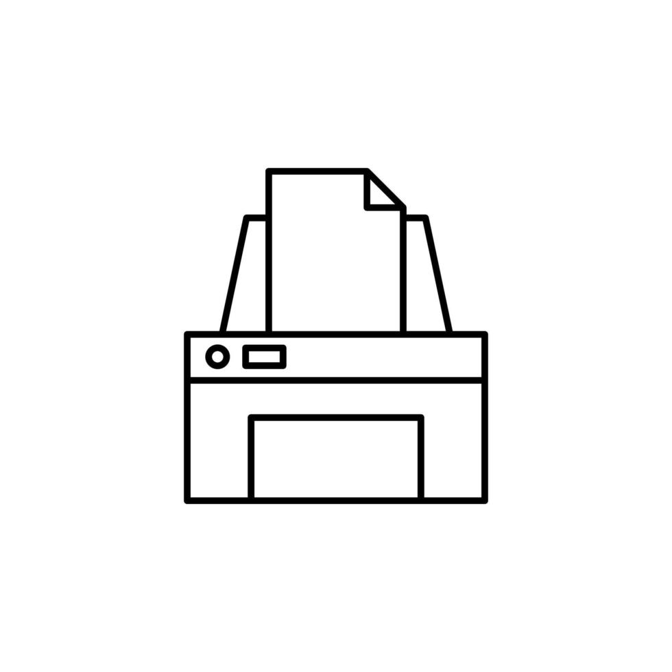 Arbeitsplatz, Drucker Vektor Symbol Illustration