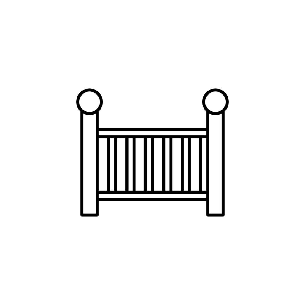 spjälsäng, säng vektor ikon illustration