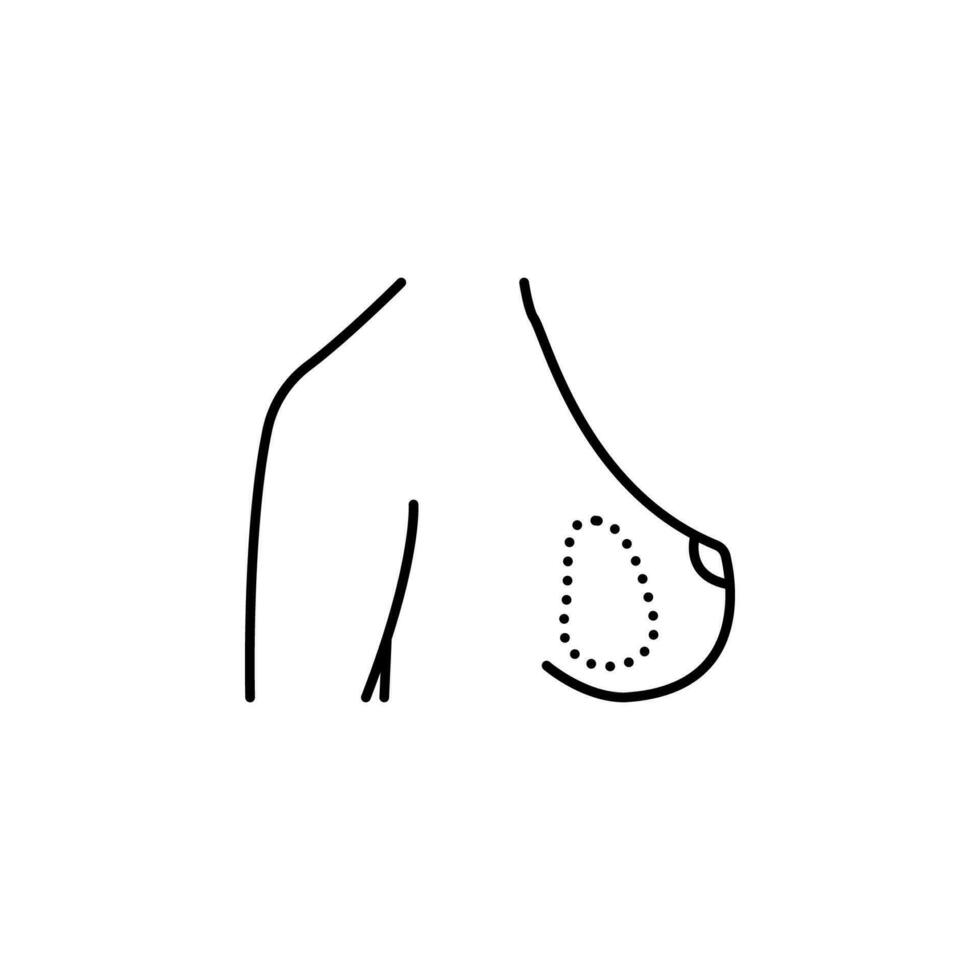 Brust Erweiterung, Frau Körper Vektor Symbol Illustration