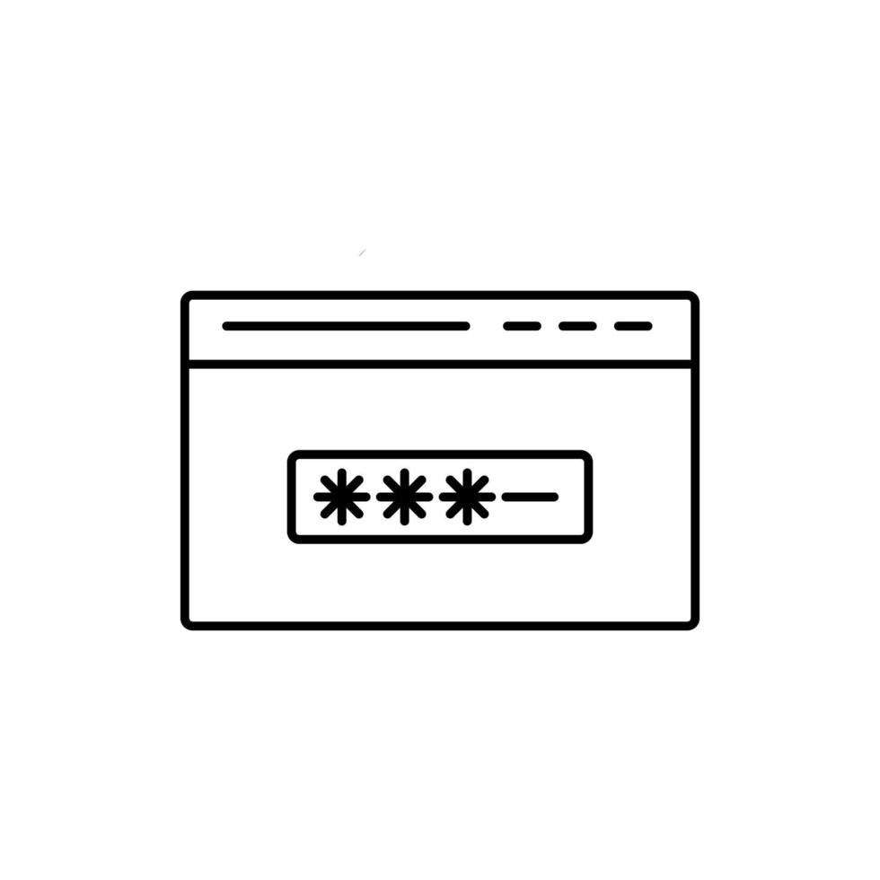 Browser Passwort Vektor Symbol Illustration