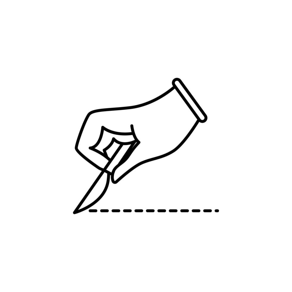 Hand , Messer, Chirurgie Vektor Symbol Illustration